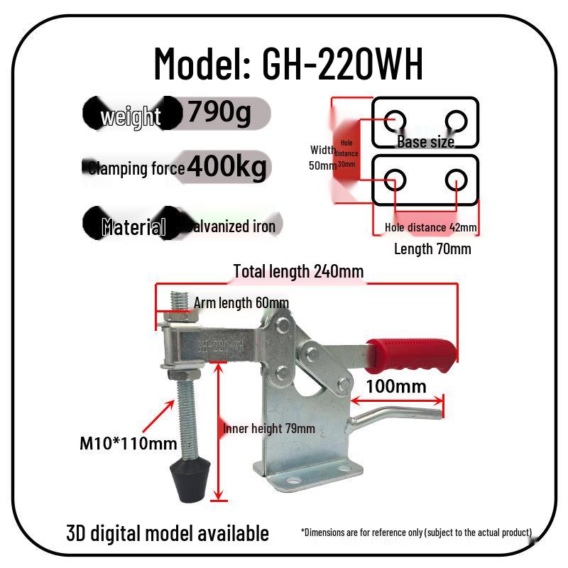 200W Industrial Quick-Release Lever Clamp for Mechanical Equipment
