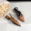 Scarpe Mary Jane da Donna con Tacco Basso Chunky Slingback con Cinturino alla Caviglia Punta Chiusa Scarpe Eleganti da Lavoro per Donna Sandali Estivi Antiscivolo con Tacco a Blocco