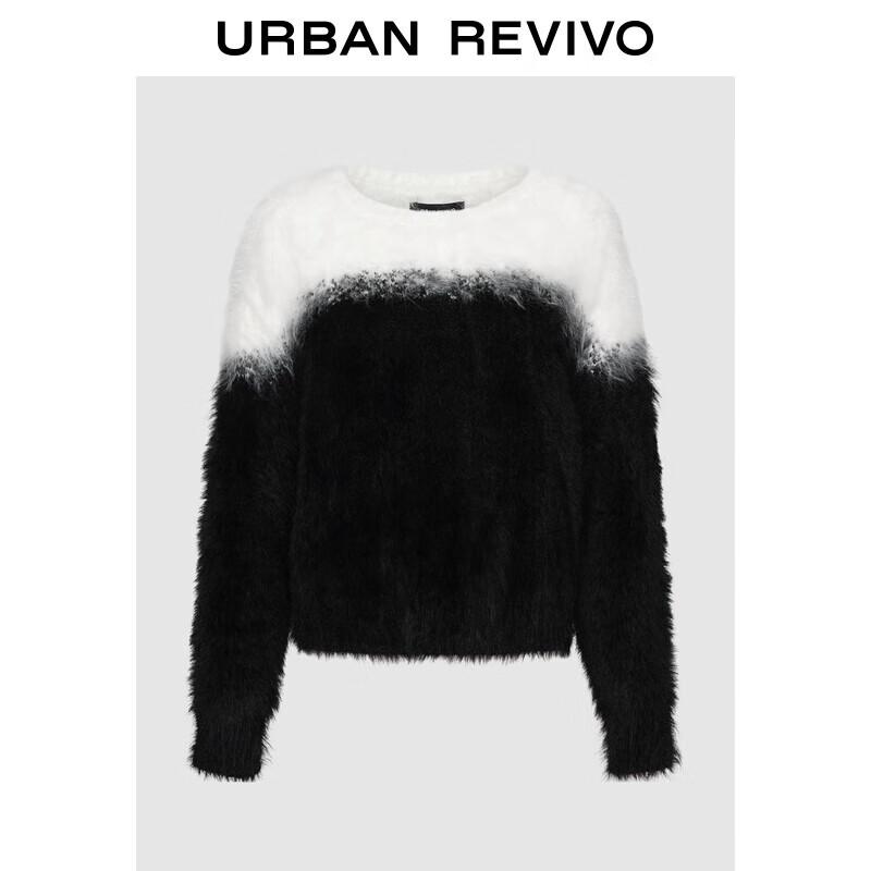 

UR 2025 Осень Плюшевый Вязаный Свитер с Круглым Вырезом XXS