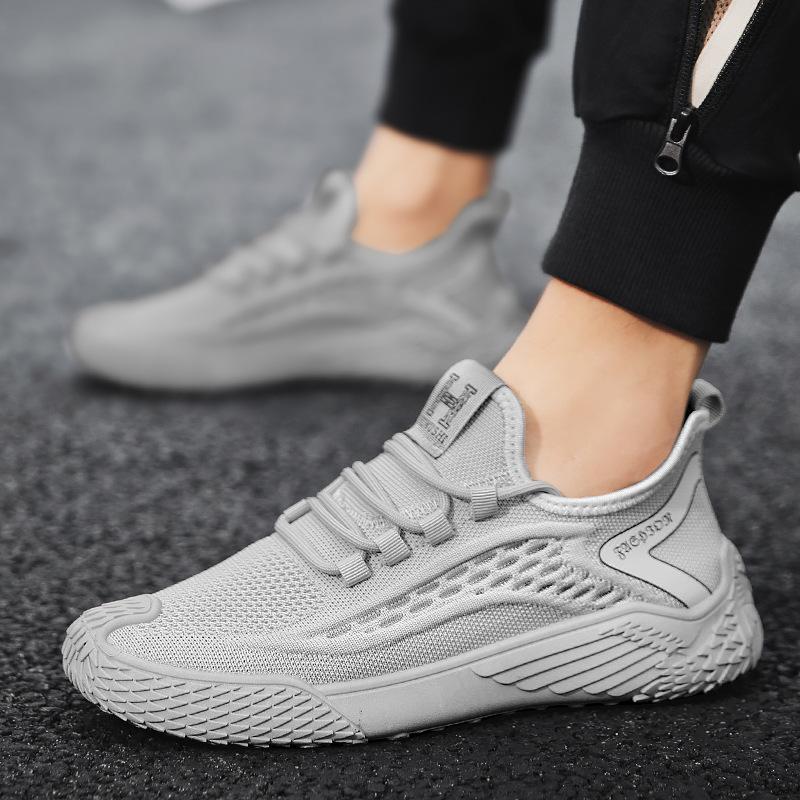 Summer new fly-woven mesh breathable running sports casual net shoes thin knitted black shoes