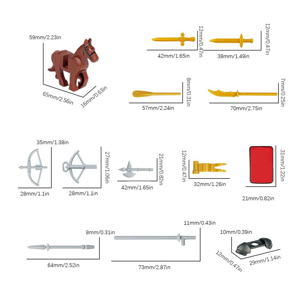 Kids Building Blocks Toy Medieval Roman Knight Equipment Building Blocks Model Kit Parent-child Interactive Assembly Toy For