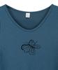 WHIMSY MIND Off-Shoulder Butterfly Pin Embroidered Top_Blue