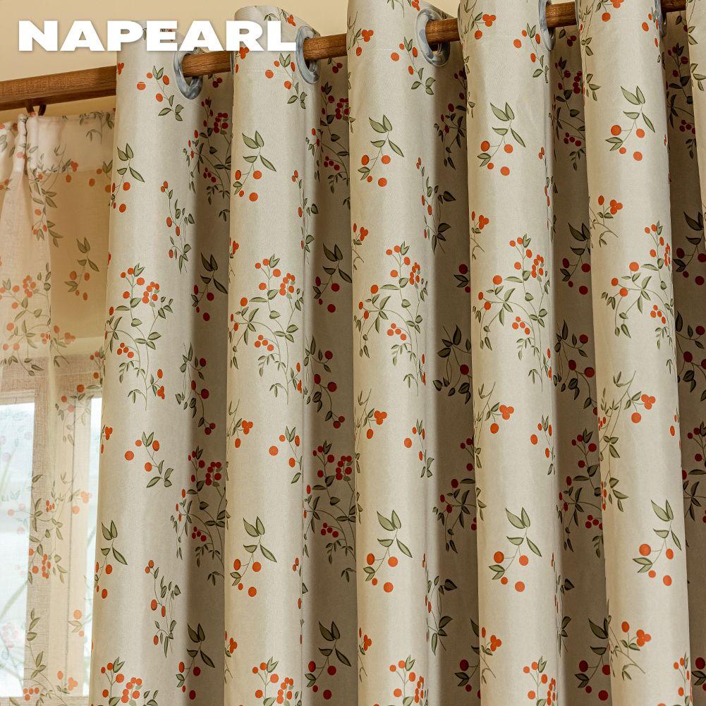 1PC NAPEARL Romantic and Artistic Style Floral Printed Curtain Full Blackout Curtains for Bedroom Living Room Balcony Window for Home Decor