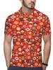 Men'S Short-Sleeve Polo Shirt with Flat Digital Print Pattern - No Texture