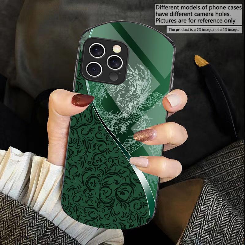 Smoczy Totem Różowo-Fioletowy Dla iPhone 16 15 14 Pro 13 Plus 12 mini 11 13Pro Max XR X S 7 8 6 Eliptyczne Hartowane Szkło Etui na Telefon
