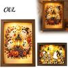 Indoor Festive Atmosphere Decor Ghost Photo Frame Lamp, Halloween Lighted Shadow Box, Haunted House Theme Gothic Skeleton Table Centerpiece