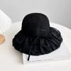 Klobouk dámský jarní a letní nový pletený prázdný top klobouk s mašlí vinylový slunečník na pláž tisk skládací sluneční klobouk