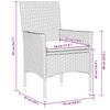 5 Piece Outdoor Dining Set with Cushions Light Grey Poly Rattan Glass Table