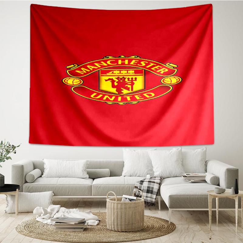 Manchester United Print Tapestry, Backdrop, Easy Setup, Ideal for Bedroom, Office & Living Room, with Aesthetic Wall Hanging Decor.