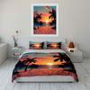 Sunset Beach With Palm Trees Print Bedding Set 1 Duvet Cover 2 Pillowcases For Adult And Children Luxury Gift Full Size