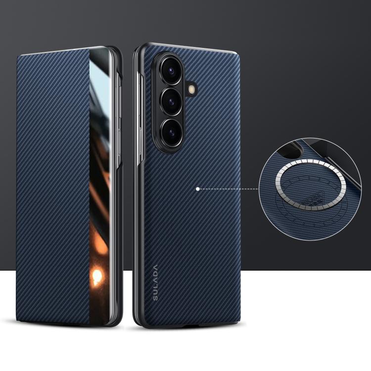 Custodia per Telefono SULADA in Pelle con Texture Kevlar 600D e Finestra Smart