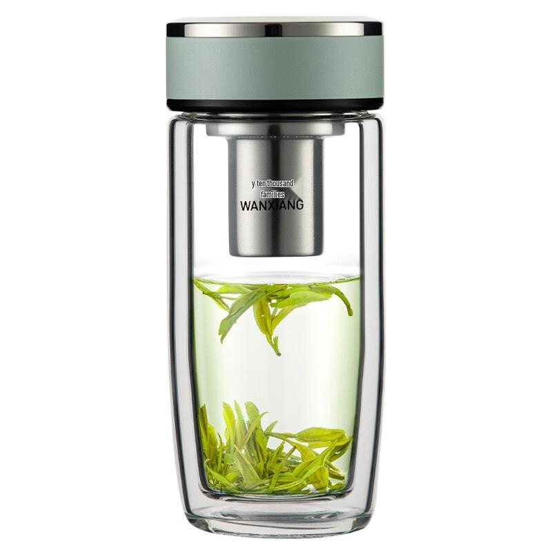 WANXIANG Double-Layer Glass Tea Infuser Bottle with Filter