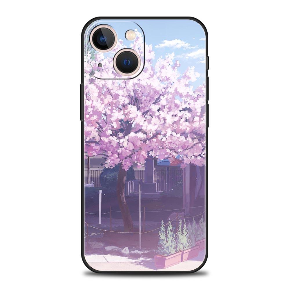 

Чехол с изображением вишни в японском стиле Traint Moun Fuji для iPhone 11 12 13 15 14 Pro Max X XR XS 7 8 Plus SE 2020, чехол Funda iPhone 13Pro Max