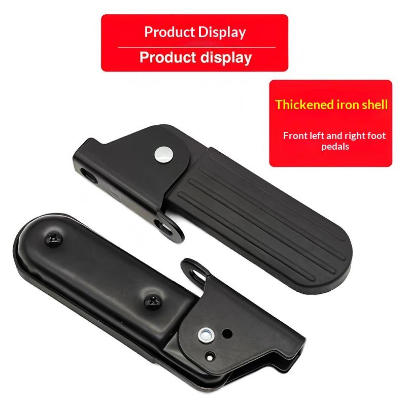 1 Pair Lightweight Nylon/Iron Shell Anti-Slip Cycling Pedals Accessory Foldable Front Foot Pedals For Yadi Aima  U1 E-Bike