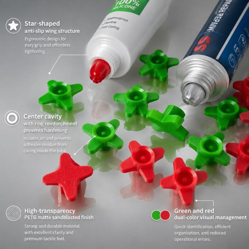 Caulk Cap Sealant Saver Anti‑Drying Silicone Caulk Tube Protector Glue Nozzle Cleaner For Standard Caulking Diy Accessory