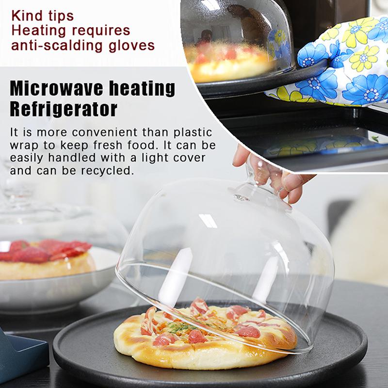 Borosilikátové sklo Mikrovlnný kryt proti stříkání na jídlo, Vysoký Bez BPA Netoxický Bez plastů Mikrovlnný poklop