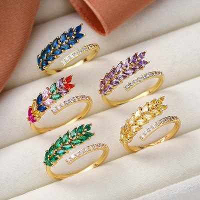 Fashion Creative Design Ear Of Wheat Elegant Personalized Adjustable Ring Women Exquisite Exquisite And Versatile Ring Jewelry