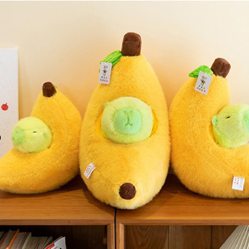 Capybara Doll Banana Plush Toy Stuffed Animal Cartoon Fluffty Gift Decor Home