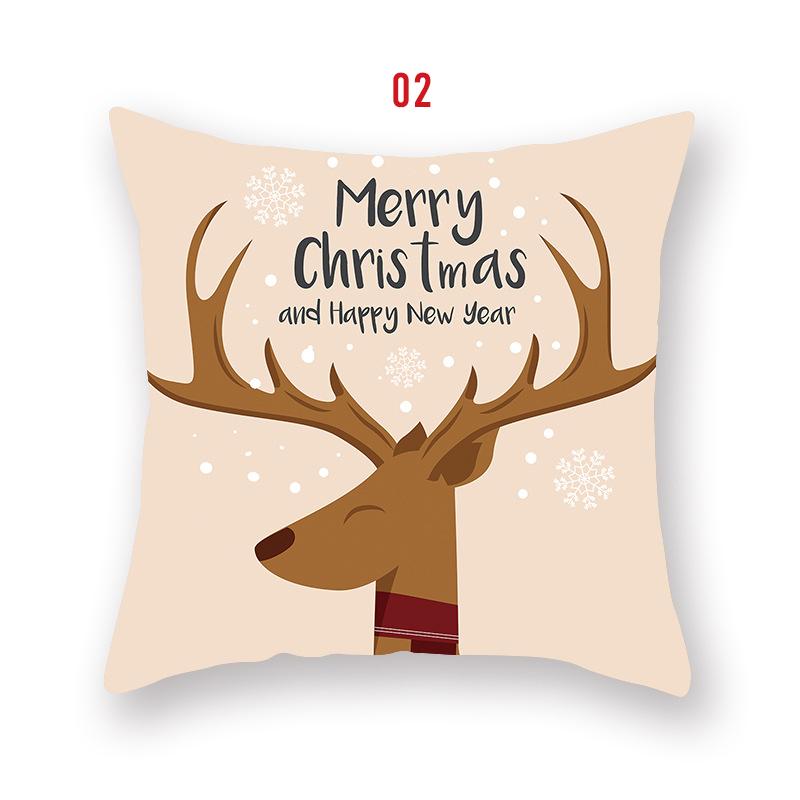 Santa Claus Car Pillowcase Home Elk Merry Christmas Cushion Cover New Year Decoration Natal Navidad Ornaments