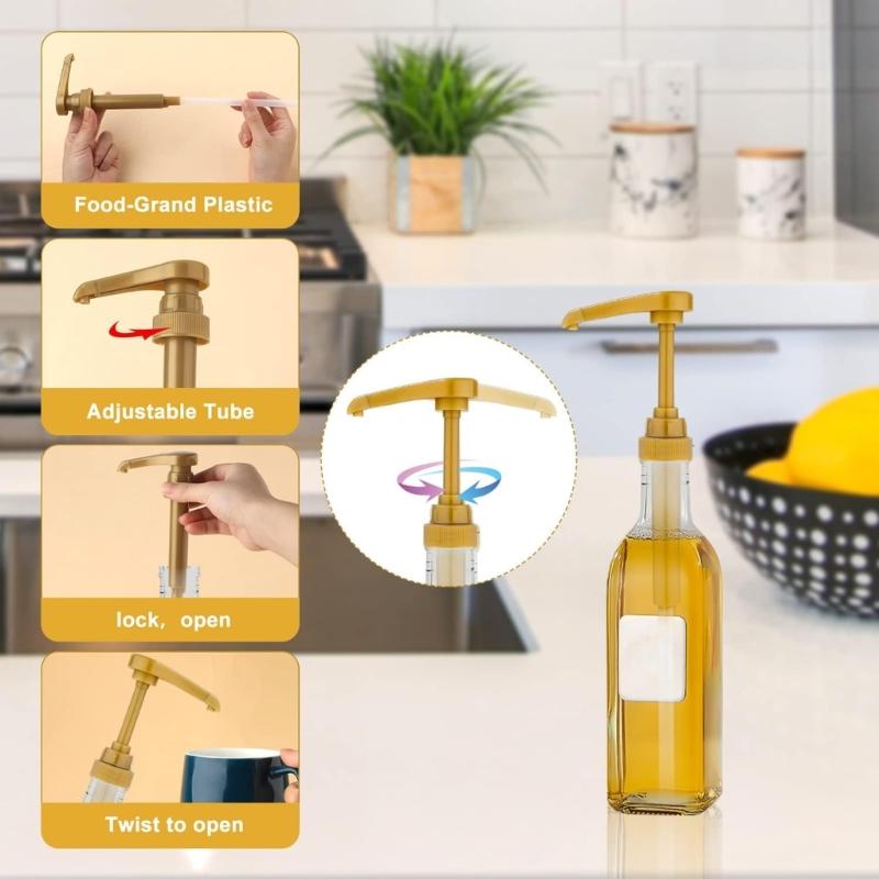 4pcs Coffee Syrup Pump Dispenser Syrup Pumps for Coffee Syrup Bottle Coffee Syrup Pump Dispensers Kitchen Supplies
