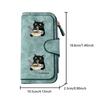 Black Cat Eating Ramen Long Zipper Wallet, Large Capacity Card Holder, Unisex Clutch Bag, Fashionable Zipper Coin Purse, Suitable for Daily Use, A