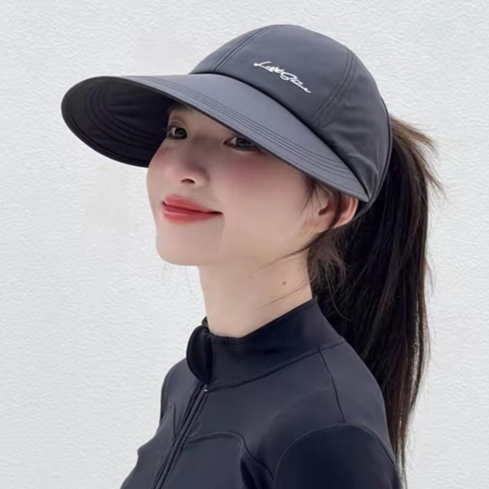Breathable Sun Hat Foldable Peaked Cap Fashion Ponytail Hat  Outdoor Sports