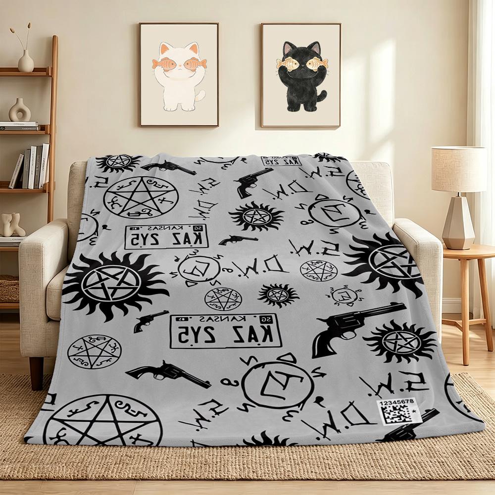 Supernatural Flannel Blanket Throw Blanket Soft Warm Sofa Bed Camping Car home Decor Unique Christmas Gift C9301383