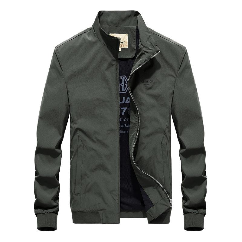 Autumn New Men's Stand-up Collar Four-sided Elastic Quick-drying Jacket Men's Single-layer Shrink-sleeved Elastic Jacket