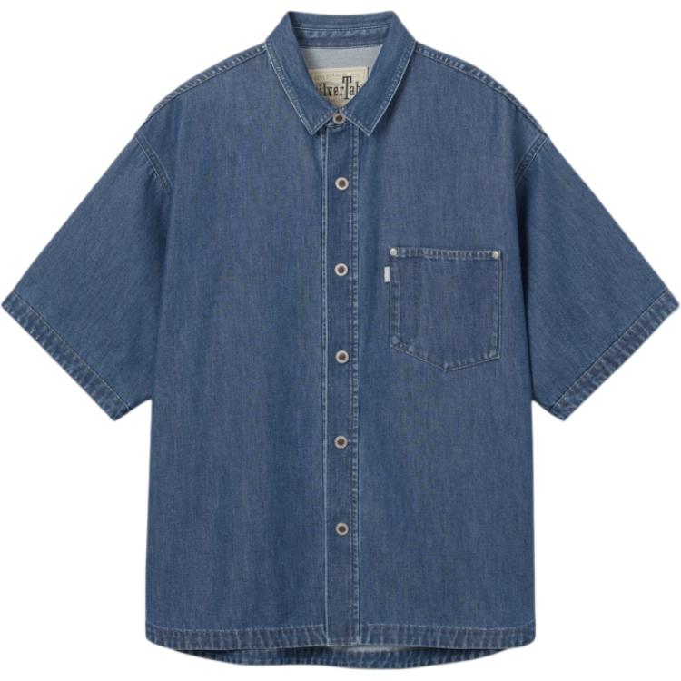 

Levis SS25 Повседневная Удобная Однотонная Джинсовая Рубашка с Коротким Рукавом Мужские рубашки Синий 004HN-0000 S