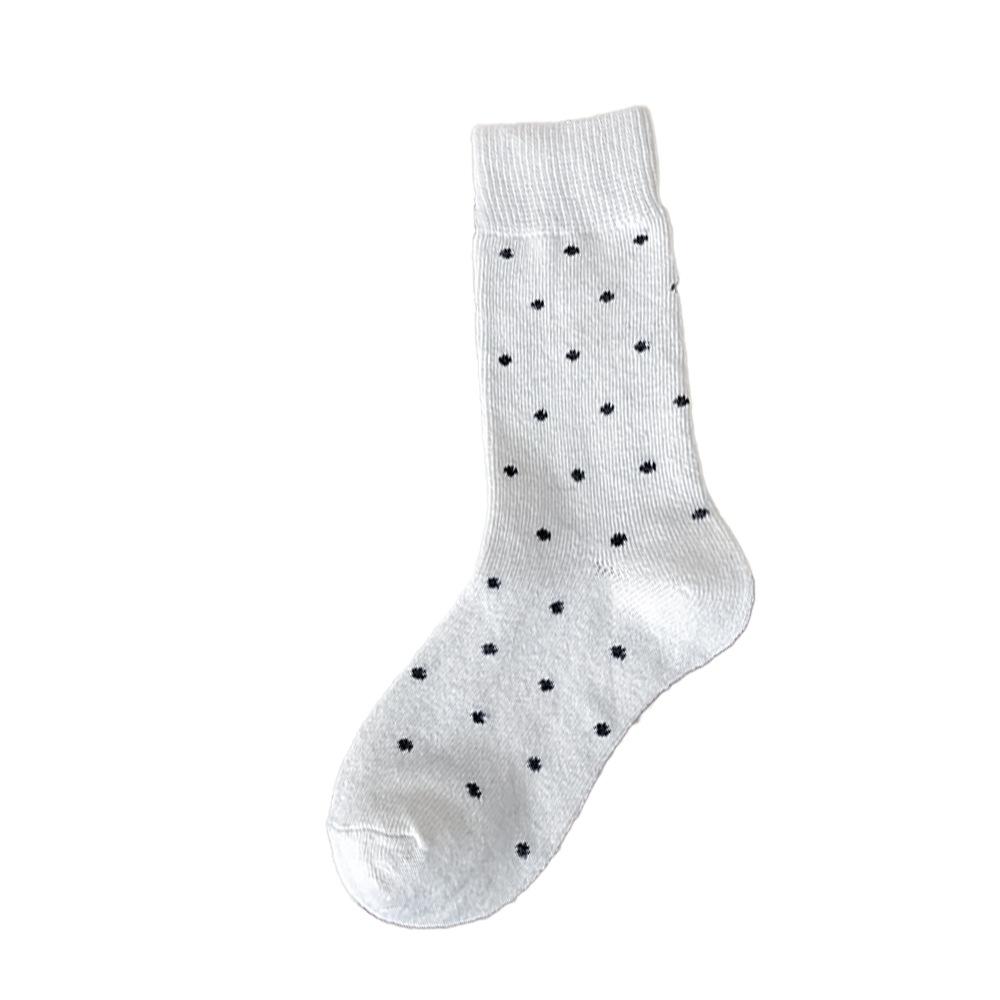 Polka Dot Wool Socks for Women In Autumn and Winter, Thickened Retro Mid-calf Pile Socks with Polka Dots