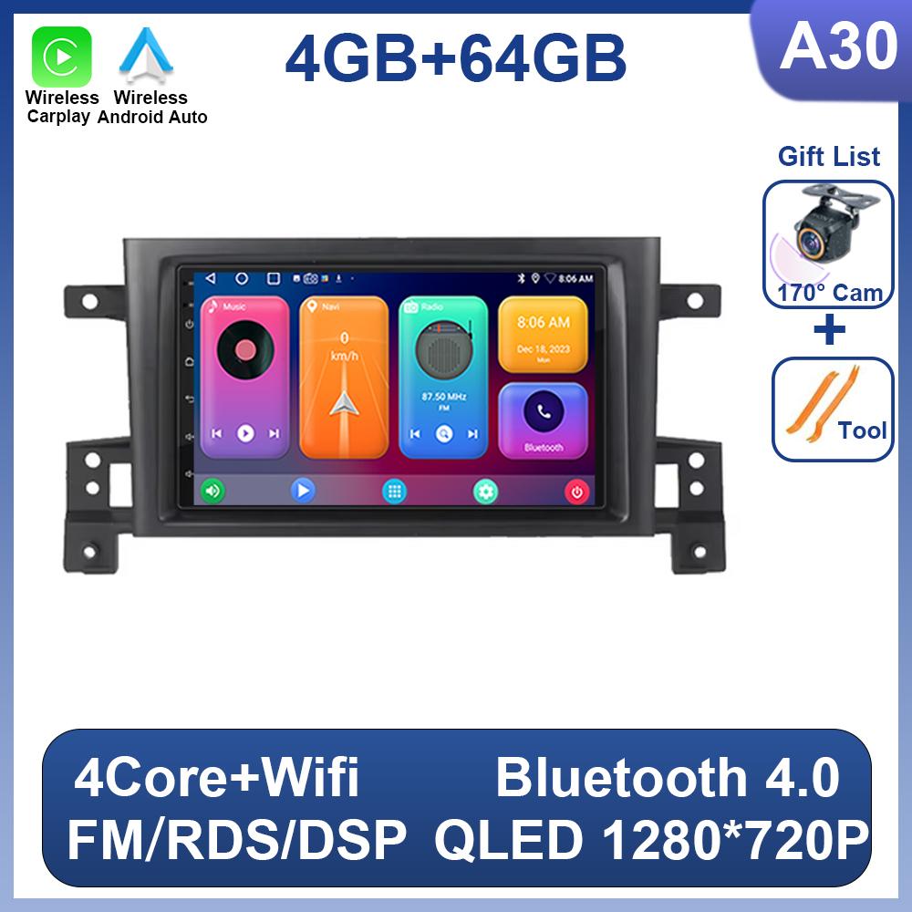 Car Radio Android 14 For Suzuki Grand Vitara 3 2005-2010 2011-2015 Car Radio Multimedia Player GPS Carplay Androidauto WIFI 2din