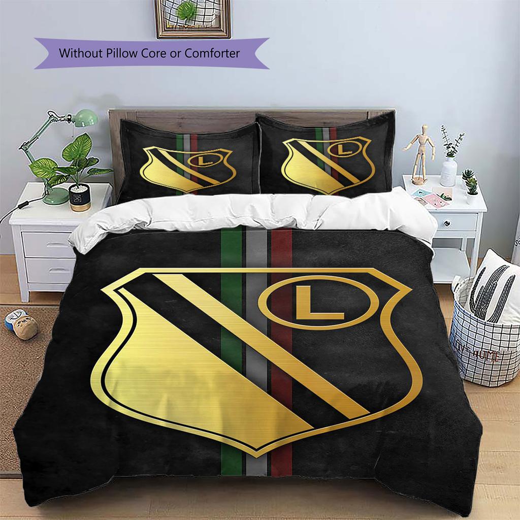 Legia Warszawa Pattern Bedding,Quilt Set Quilt Cover Pillowcase Home Birthday Gift(1 * duvet cover + 2 * pillowcase, without core)