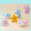 Ocean Animal Starfish Octopus Whale Plush Keychain With Soft Short Pile For Backpack Decor And Gifts