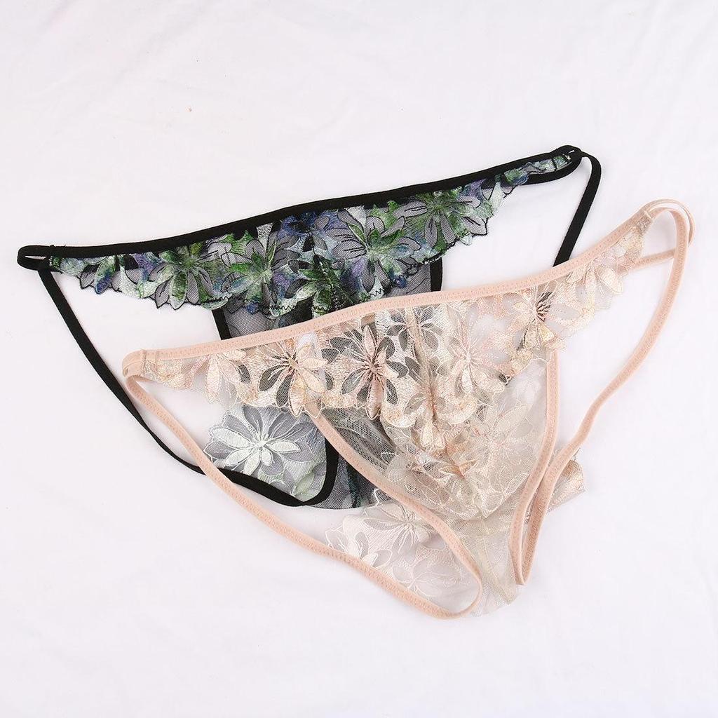 Perizoma da Uomo in Pizzo Ricamato: Intimo Dolce, Traspirante, Sexy a Vita Bassa.