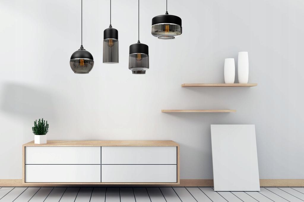 Lampa Sufitowa Wisząca Plafon Szklany Klosz Led