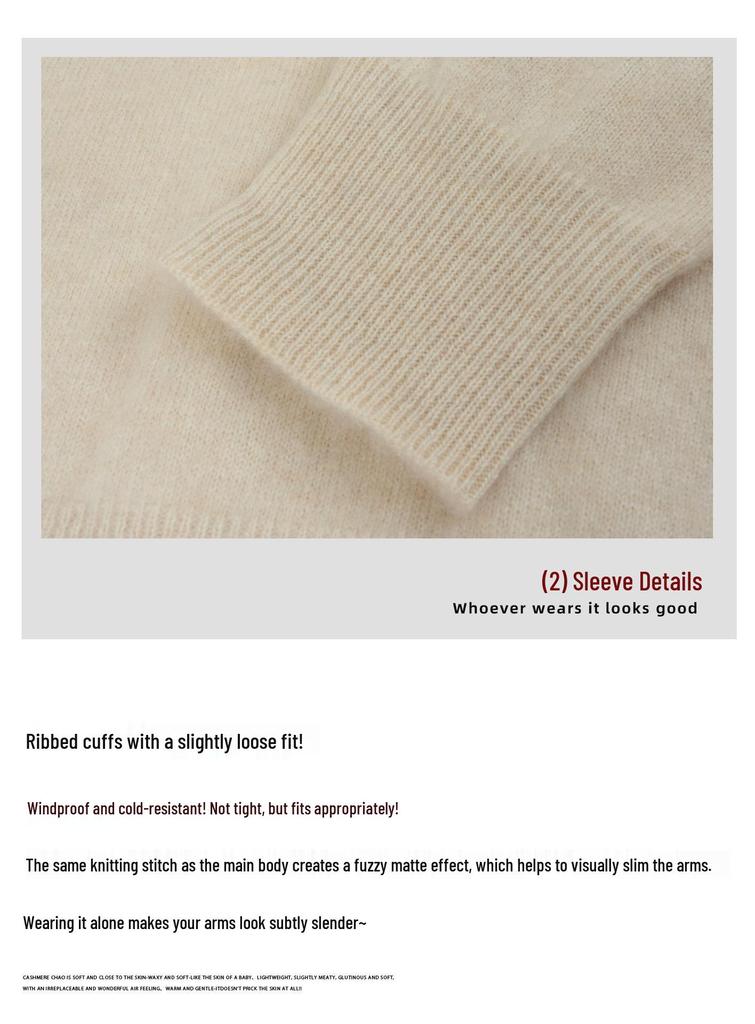 Women's Elegant Color Block Cashmere Polo Sweater - Age-Reducing Red Pullover Knit Base Layer