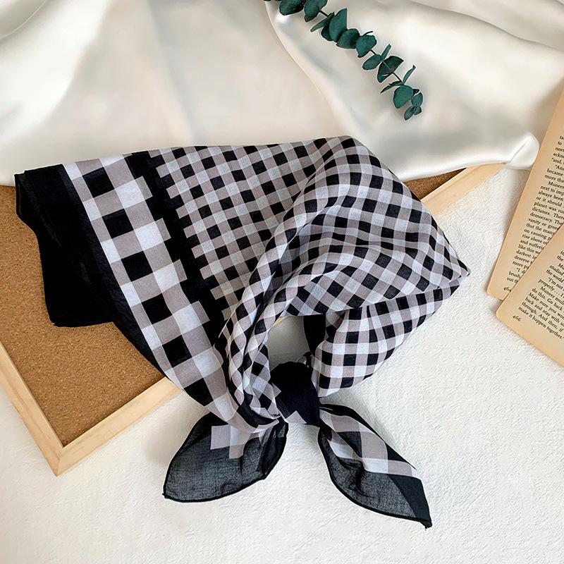 Cotton square scarf, silk scarf, high-end new small shawl, neck protector, small scarf, multi-purpose floral headscarf, headband, hair tie