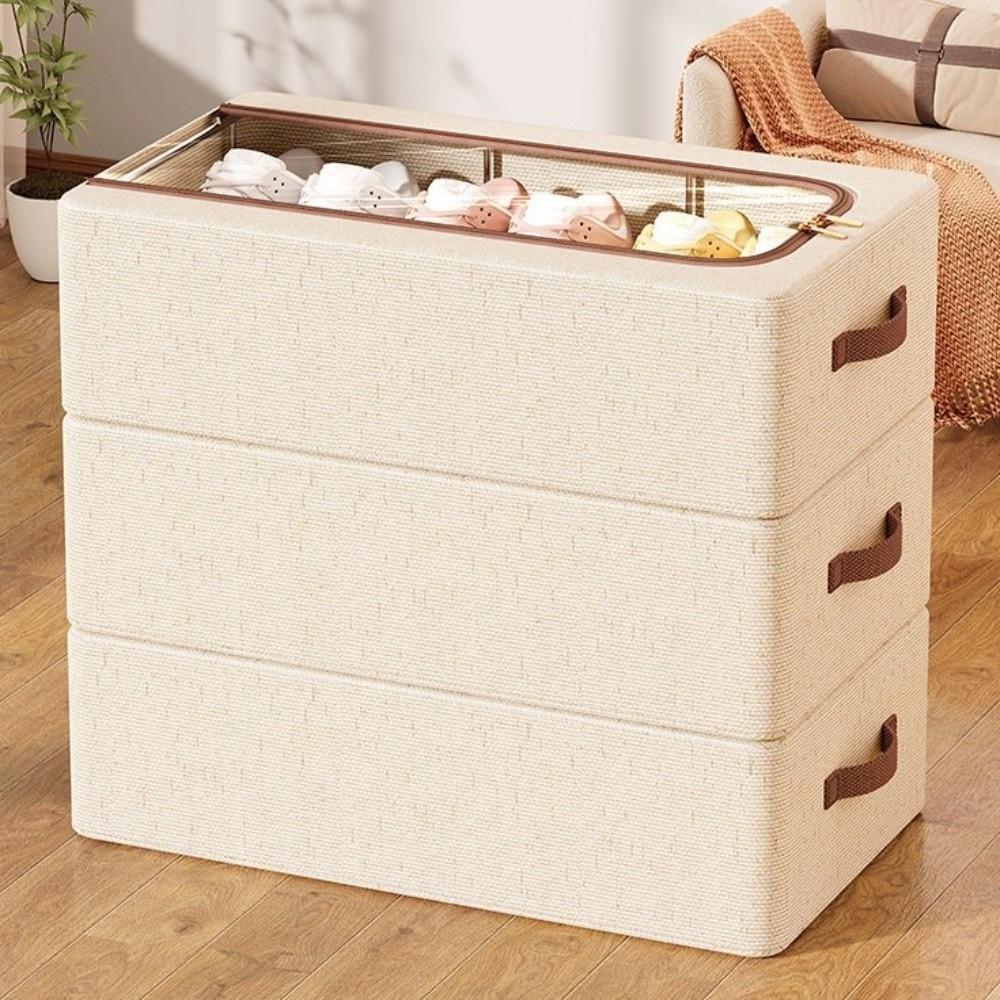 Zapatero Plegable Impermeable Diseño de Doble Ventana Caja de Almacenamiento Debajo de la Cama Almacenamiento de Zapatillas Deportivas