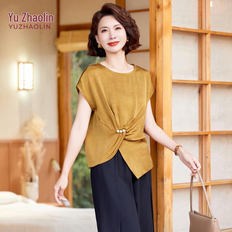 YUZHAOLIN Women s New Chinese Style Short Sleeve Blouse XL
