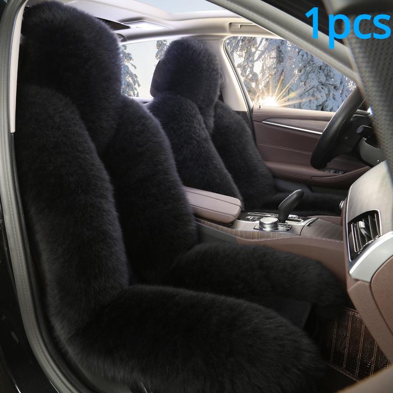1PC Sheepskin Fur Car Cover Universal Wool Car Cushion Front Car Seat Cover Car Accessories Car Car-styling Car Interior Christmas Gift