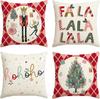 Merry Christmas Nutcracker Red Throw Pillow Covers, Winter Holiday Party Cushion Case Decoration For Sofa Couch 45X45Cm