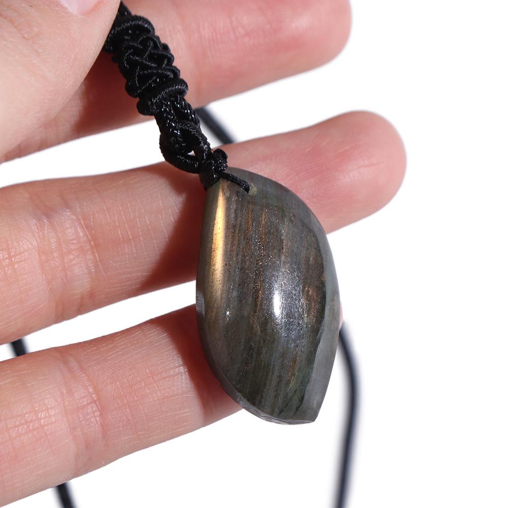 Stone Craft Crystal Labradorite Pendent Geometric Shape Natural Training Stone  Birthday