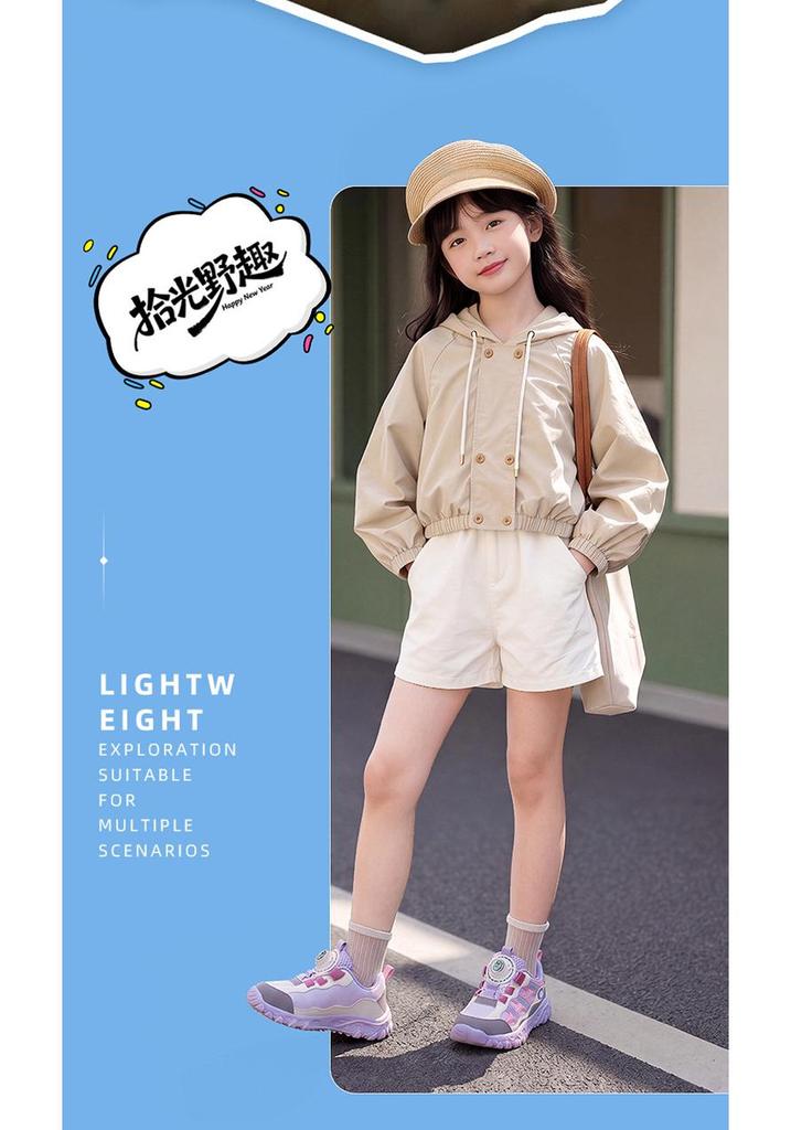 Babudou Girls' Waterproof Leather Sports Shoes for Children, 2026 Autumn/Winter Collection