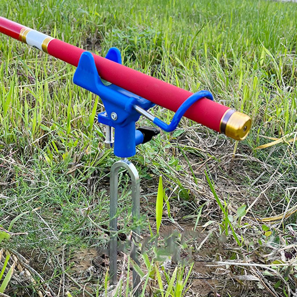 Adjustable Fishing Rod Holder Stable Fishing Rod Stand Bracket Convenient Poles Holder Insert Ground Metal Stand