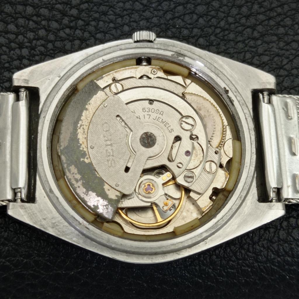 AUTOMATIC VINTAGE SEIKO 5 JAPAN 6309A MENS BLUE COLOR DIAL WATCH a702622-1 R209-a702622