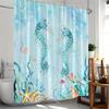 Whimsical Blue Seahorse Shower Curtain - Water-Resistant Fabric for Bathroom - Perfect for Ocean and Fantasy Lovers