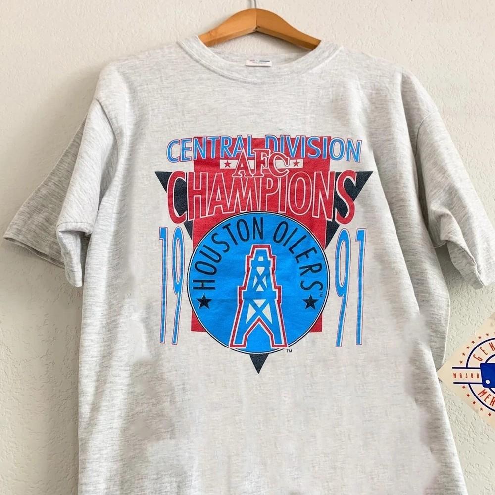 90-е Центральный дивизион Чемпионы АФК Хьюстон Ойлерс НФЛ Мужская Женская Унисекс Футболка XL