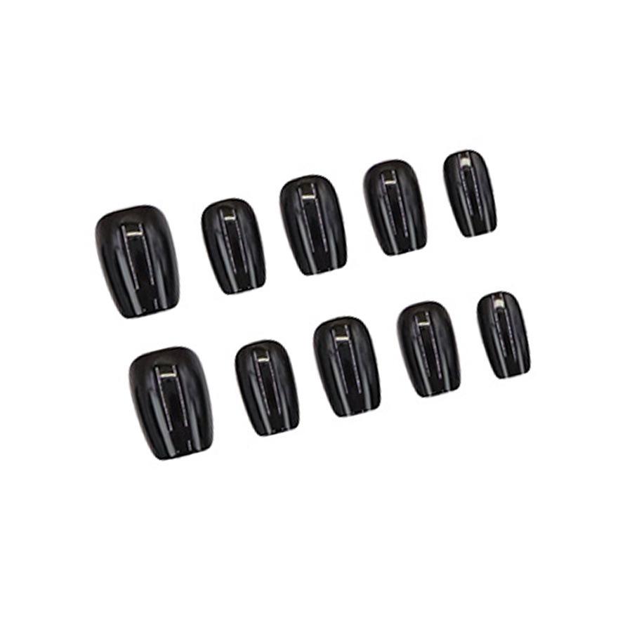 Elegant Black Nail Art Set: Chic and Trendy 30-Piece Collection in Various Sizes for a Stylish Look.