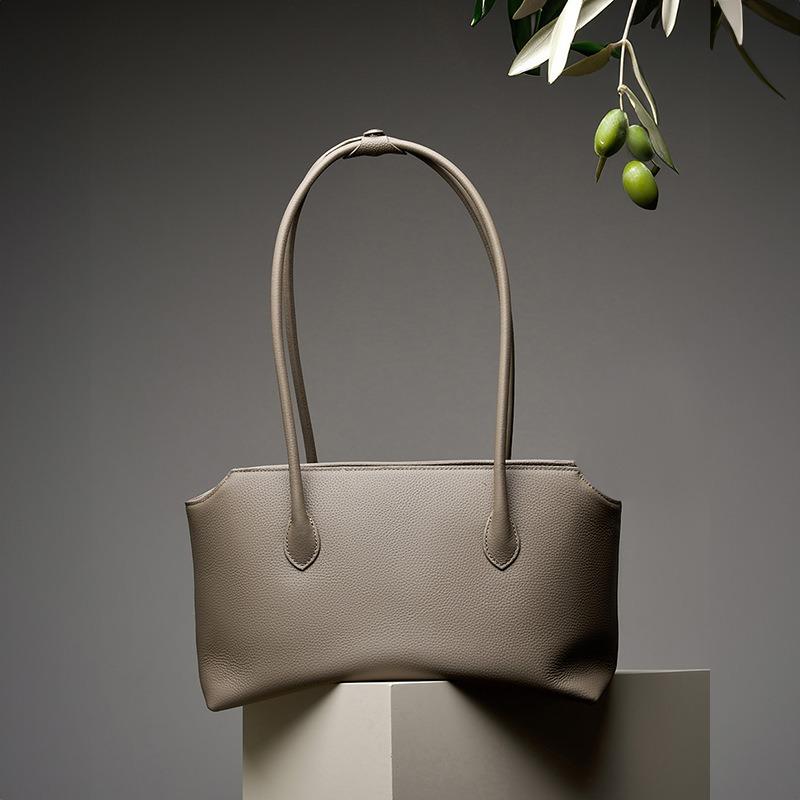 Niche minimalist new high-end leather women's bag tote bag cowhide underarm bag shoulder bag commuter bag