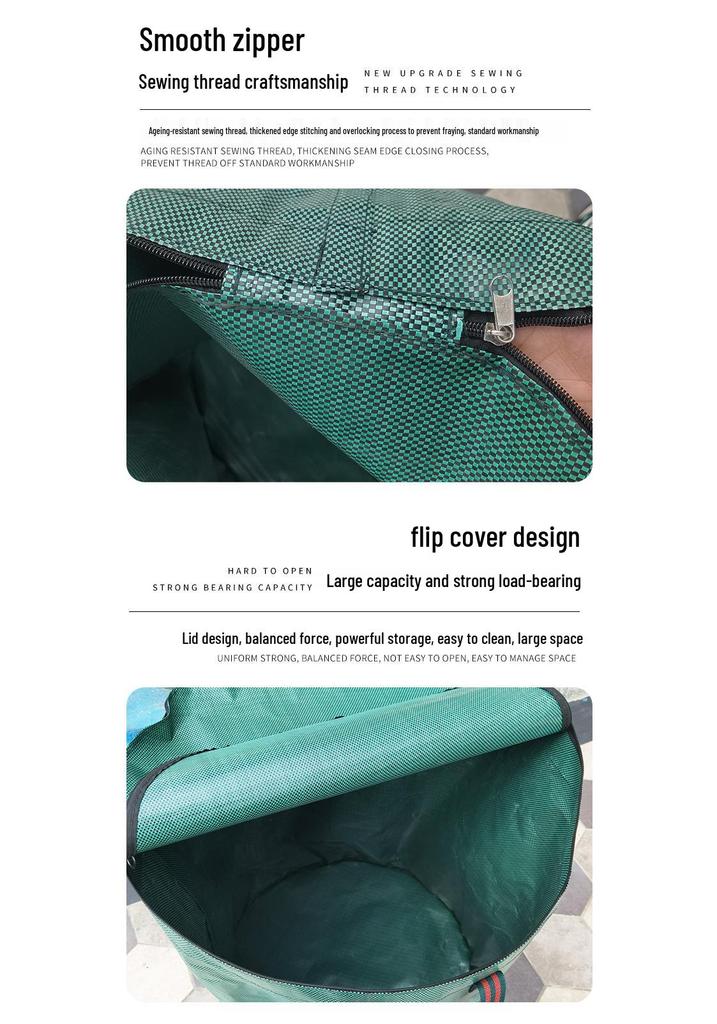 Waterproof Leaf Bag with Lid - Large Capacity Garden Compost Storage Bag